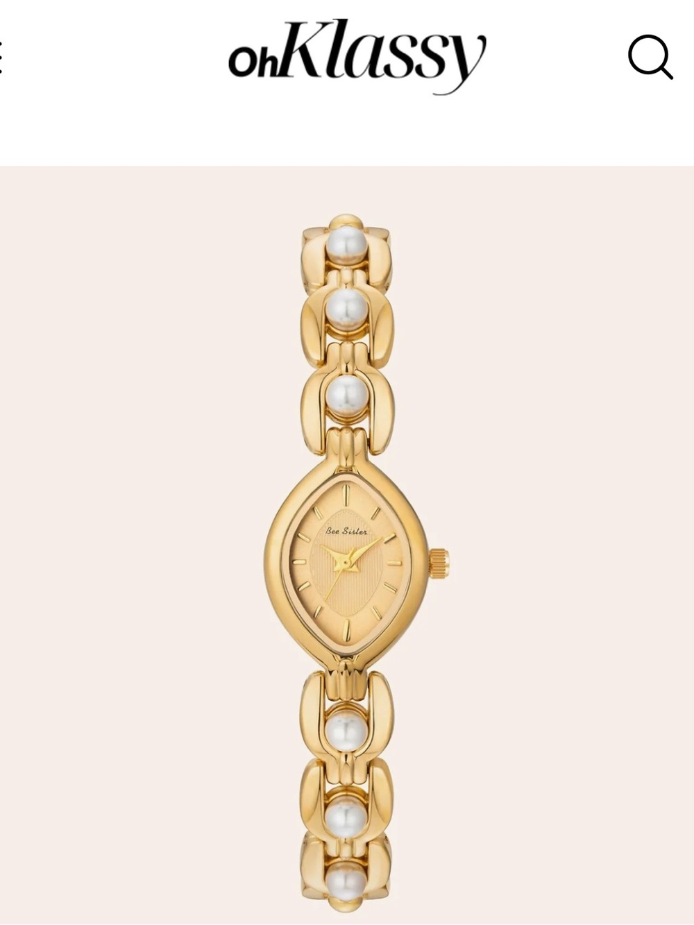 Oh Klassy Gold and Pearl Watch